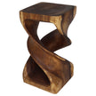 Solen Double Twisted End Table 14 in SQ x 26 in H Walnut