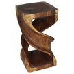 Solen Double Twisted End Table 14 in SQ x 26 in H Walnut