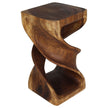 Solen Double Twisted End Table 14 in SQ x 26 in H Walnut