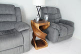 Solen Double Twisted End Table 14 in SQ x 26 in H Walnut
