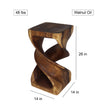 Solen Double Twisted End Table 14 in SQ x 26 in H Walnut