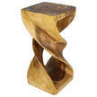 Solen Double Twisted End Table 14 in SQ x 30 in H Oak