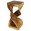 Solen Double Twisted End Table 14 in SQ x 30 in H Oak