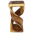 Solen Double Twisted End Table 14 in SQ x 30 in H Oak