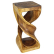 Solen Double Twisted End Table 14 in SQ x 30 in H Oak