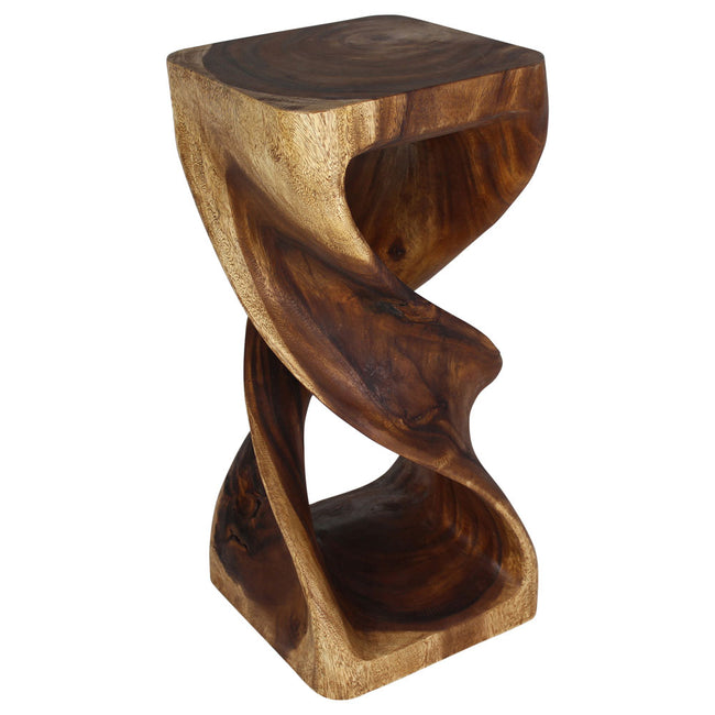 Solen Double Twisted End Table 14 in SQ x 30 in H Walnut