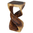 Solen Double Twisted End Table 14 in SQ x 30 in H Walnut