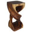 Solen Double Twisted End Table 14 in SQ x 30 in H Walnut