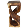 Solen Double Twisted End Table 14 in SQ x 30 in H Walnut