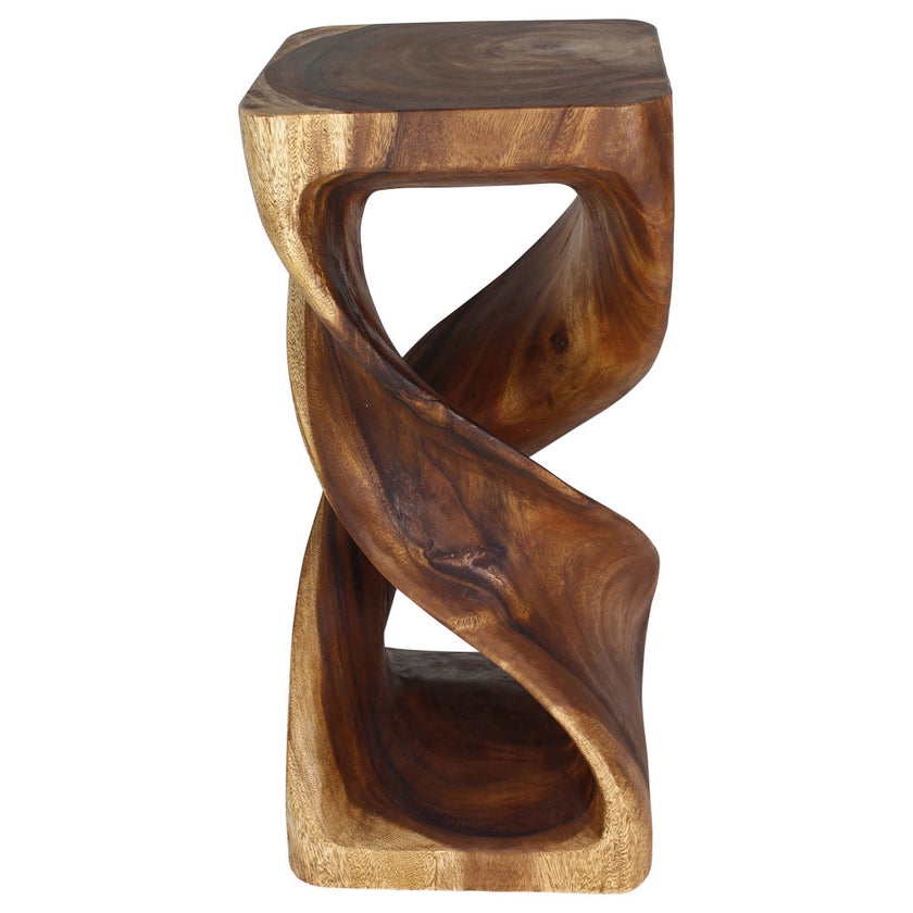 Solen Double Twisted End Table 14 in SQ x 30 in H Walnut