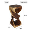 Solen Double Twisted End Table 14 in SQ x 30 in H Walnut