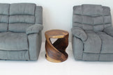 Elric Curved Twisted Rustic End Table 18 in DIA x 20 in H Walnut