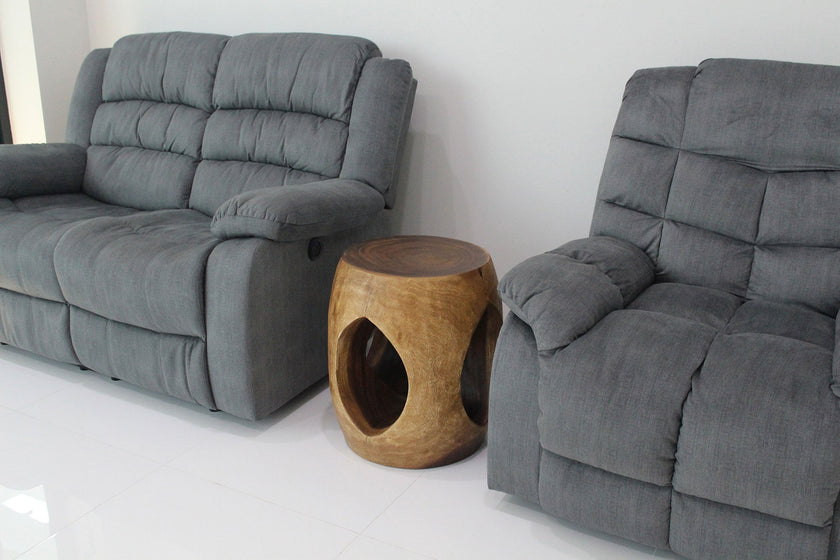 The Noris Oval Windows Solid Wood End Table 15 x 20 in H Walnut