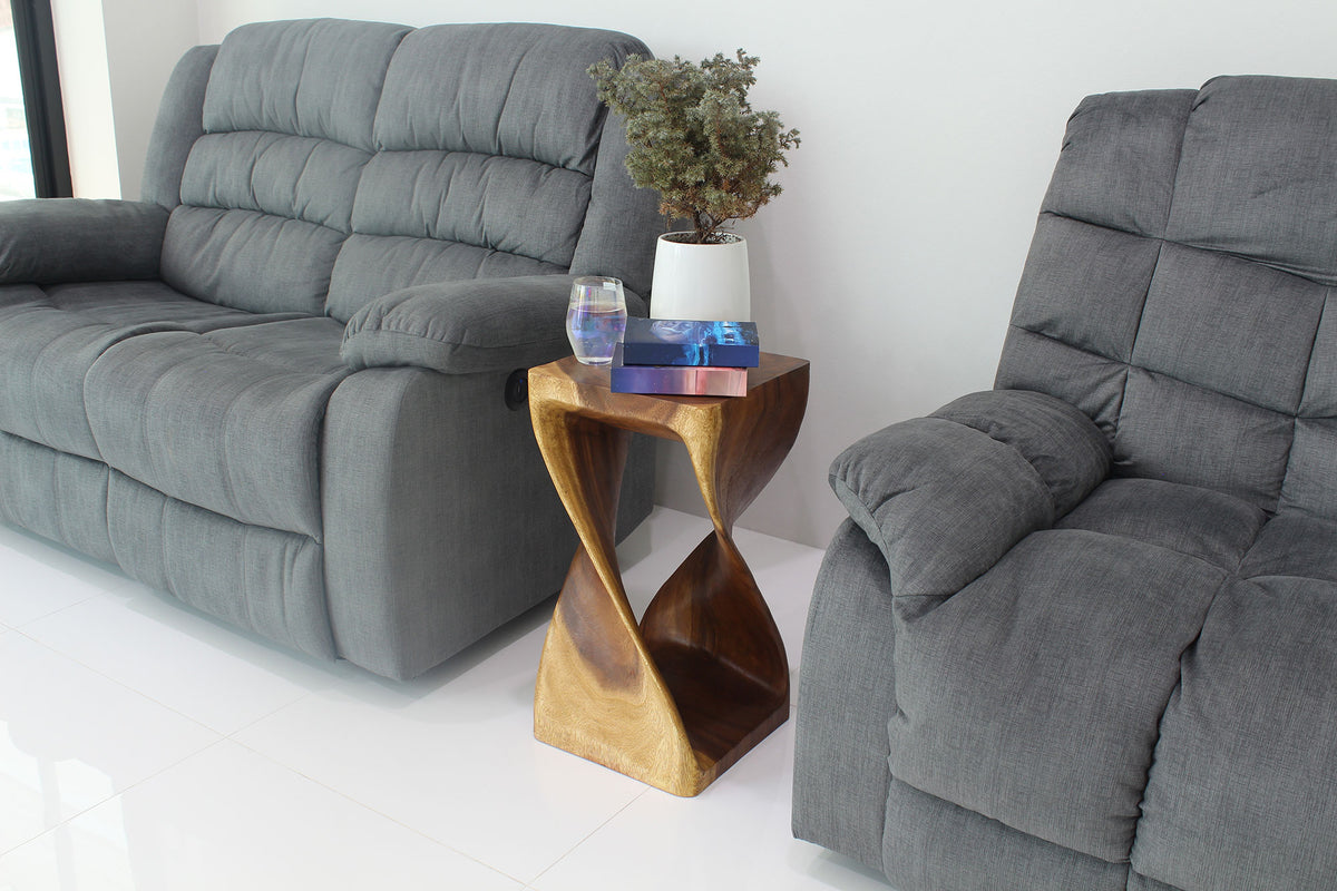 The Luma Square Twist End Table 12 in Sq
