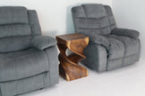 Solen Double Twisted End Table 14 in SQ x 23 in H Walnut
