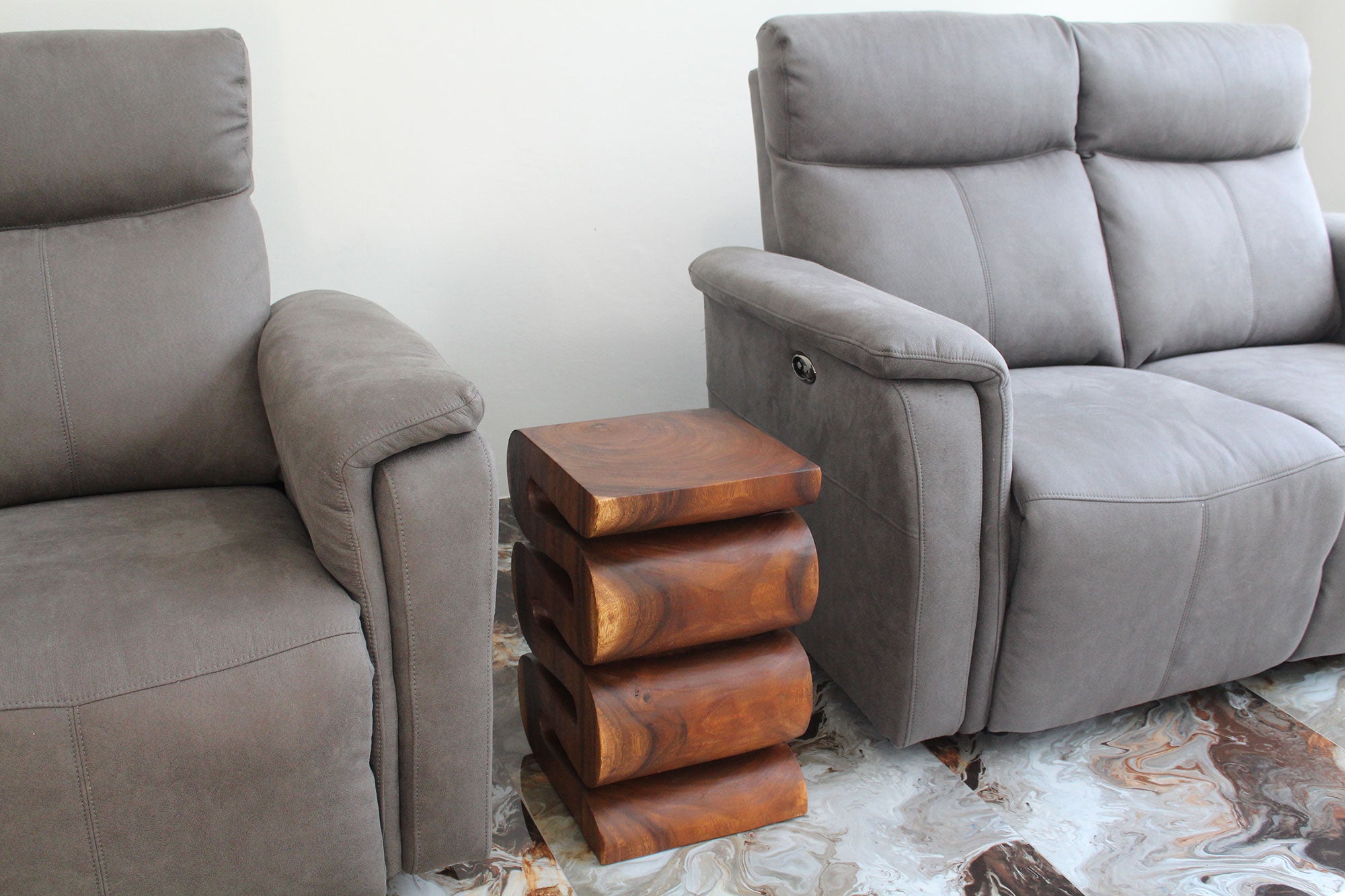 Talen Snake Twist End Table 12 x 14 x 20 in H Walnut