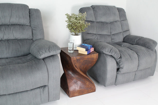 The Valeris Solid Square Twisted End Table 14 in SQ x 20 in H Mocha