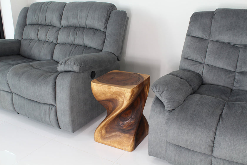 The Valeris Square Twist End Table, Walnut, 14 in Sq x 20 in H