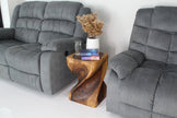 The Valeris Square Twist End Table, Walnut, 14 in Sq x 20 in H