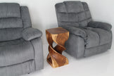 Solen Double Twisted End Table 12 in SQ x 23 in H Walnut