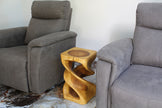 Solen Double Twisted End Table 12 in SQ x 20 in H Oak