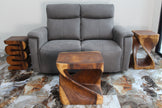 Rivena Rectangular Sculpted End Table 20 x 15 x 20 in High Walnut