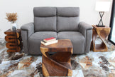 Rivena Rectangular Sculpted End Table 20 x 15 x 20 in High Walnut