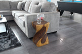 The Valeris Square Twist End Table, Oak, 12 in Sq x 20 in H