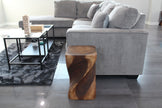 Valeris Solid Square Twisted End Table 12 in SQ x 20 in H Walnut