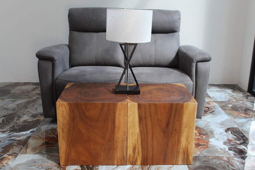 The Thera Solid Wood Cube End Table 18 in H Walnut