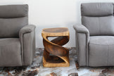Elmare Large Flowing Solid End Table 18 x 18 x 23 in H Walnut