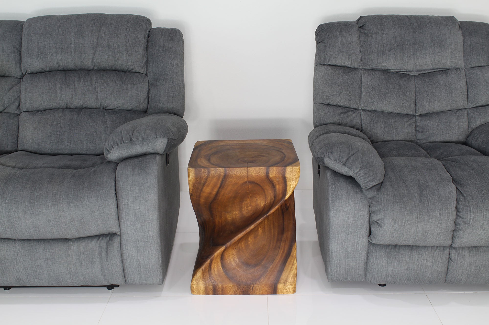 Norvain Large Solid Wood End Table 16 in SQ x 20 in H Walnut