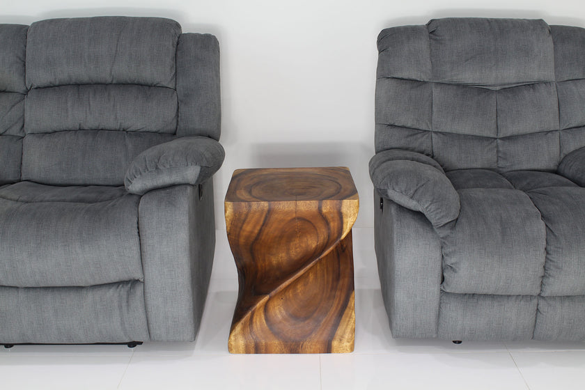 Norvain Large Solid Wood End Table 16 in SQ x 20 in H Walnut