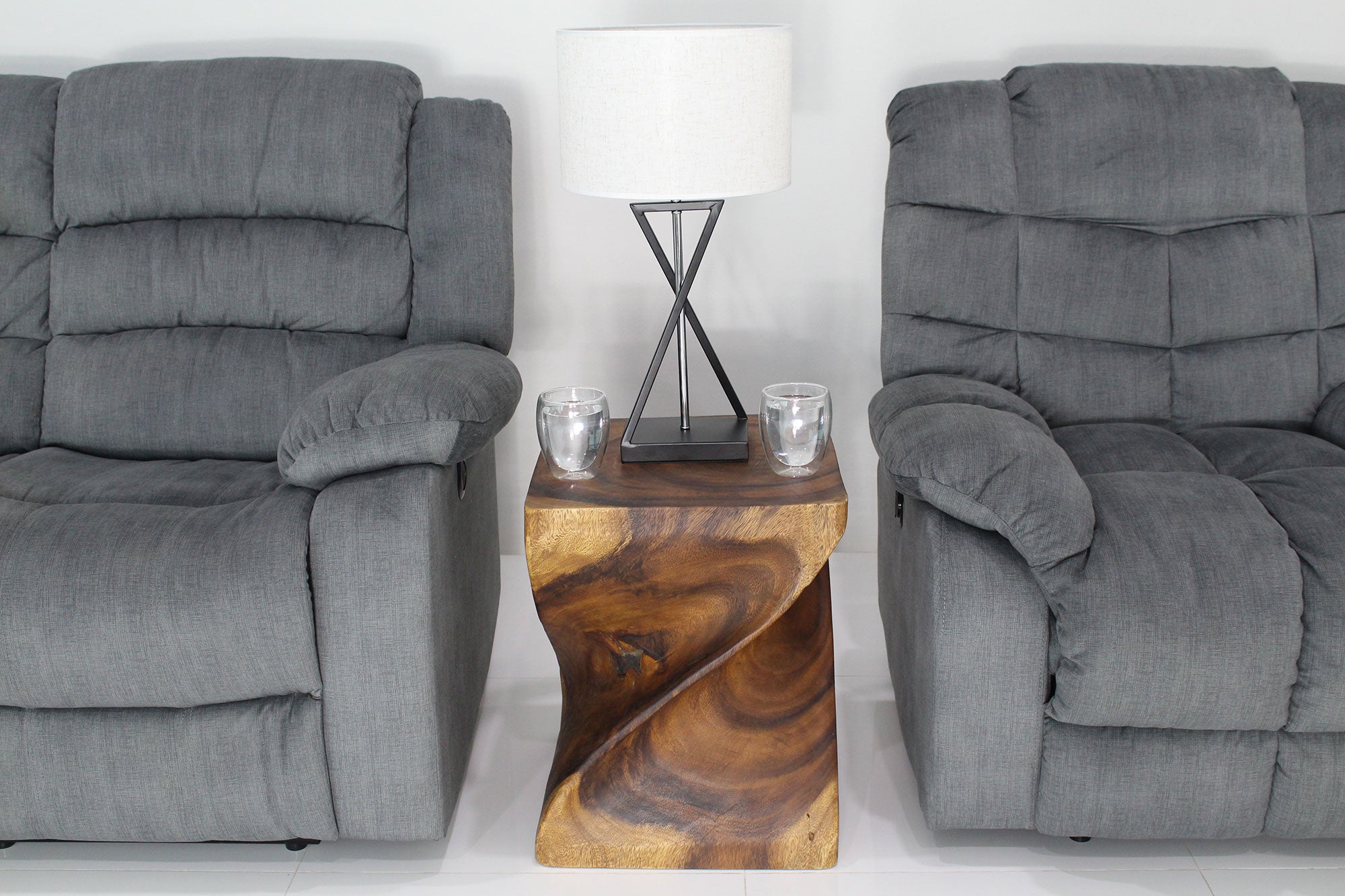 Norvain Large Solid Wood End Table 16 in SQ x 20 in H Walnut