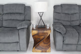 Norvain Large Solid Wood End Table 16 in SQ x 20 in H Walnut