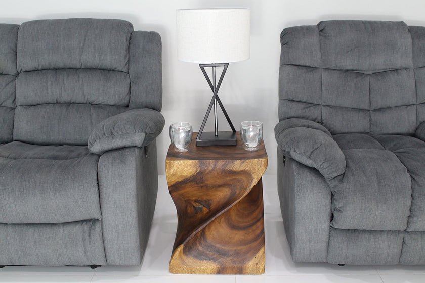 Norvain Large Solid Wood End Table 16 in SQ x 20 in H Walnut