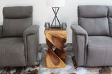 Kirel Rectangular Double Twist End Table 12 x 14 in x 26 in H Walnut