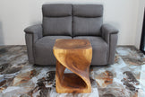 Selorin Wide Twisted End Table 18 x 18 x 23 in H Walnut