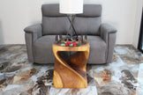 Selorin Wide Twisted End Table 18 x 18 x 23 in H Walnut