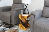 Solen Double Twisted End Table 12 in SQ x 20 in H Oak