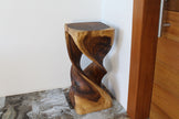 Solen Double Twisted End Table 14 in SQ x 30 in H Walnut