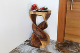 Solen Double Twisted End Table 14 in SQ x 30 in H Walnut
