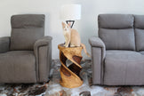 Tovin Round Double Twist End Table 14 in SQ x 23 in H Walnut