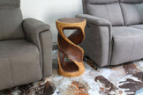 Tovin Round Double Twist End Table 14 in SQ x 26 in H Walnut