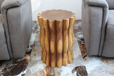 The Evora Mangrove Stump Solid Wood End Table 15 in DIA x 20 in H Oak