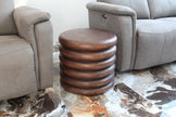 The Renna Round Mango Rings Solid Wood End Table 20 in D x 18 in H Mocha