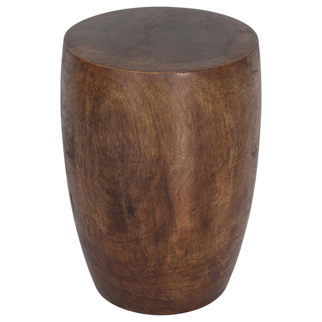 The Mirel Mango Merlot Solid Wood End Table 14 in D Top x 15 in D x 11 in D Base x 20 in H Mocha