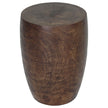 Mirel Round Solid Wood End Table 14 in D Top x 15 in D x 11 in D Base x 20 in H Dark Walnut