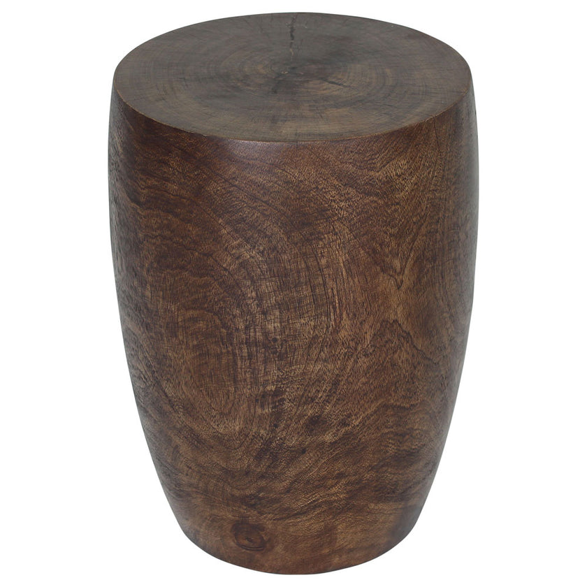 Mirel Round Solid Wood End Table 14 in D Top x 15 in D x 11 in D Base x 20 in H Dark Walnut