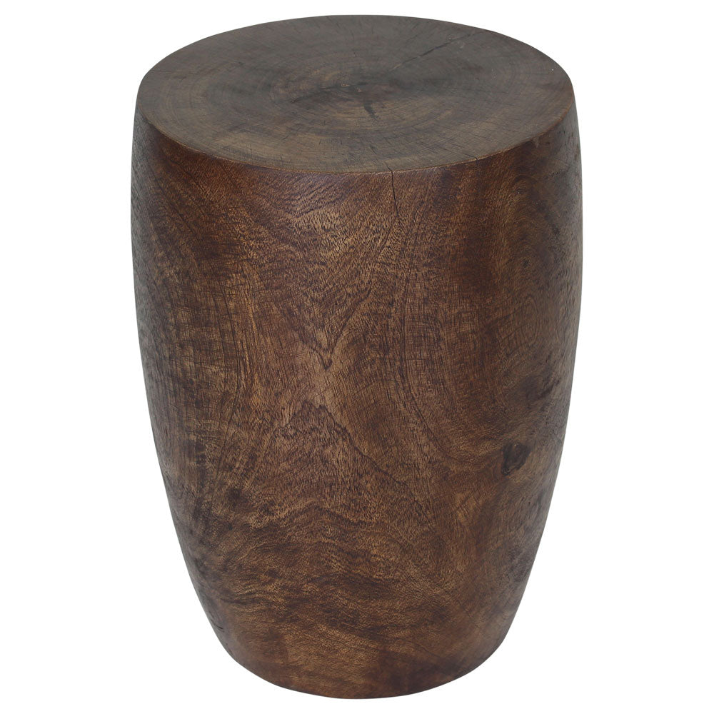 Mirel Round Solid Wood End Table 14 in D Top x 15 in D x 11 in D Base x 20 in H Dark Walnut